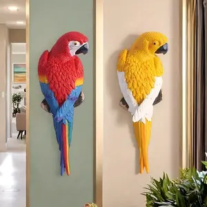 1pc 3D Parrot Statue, Resin, Outdoor, Unique Design, No Feathers, Use Without Electricity, with Christmas, for Home and Outdoor Decor, Garden Terrace Tree Trunk Decor, Gifts, Garden Accessories