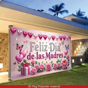 Heart Butterfly Rose Pattern Banner, Photography Background, Home Decor, Living Room, Party, Bedroom, Office, Mother's Day Gift