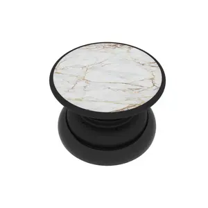 FAB POPS® Magnetic Phone Grip & Stand with Built-In Magnets | White-Gold Marble