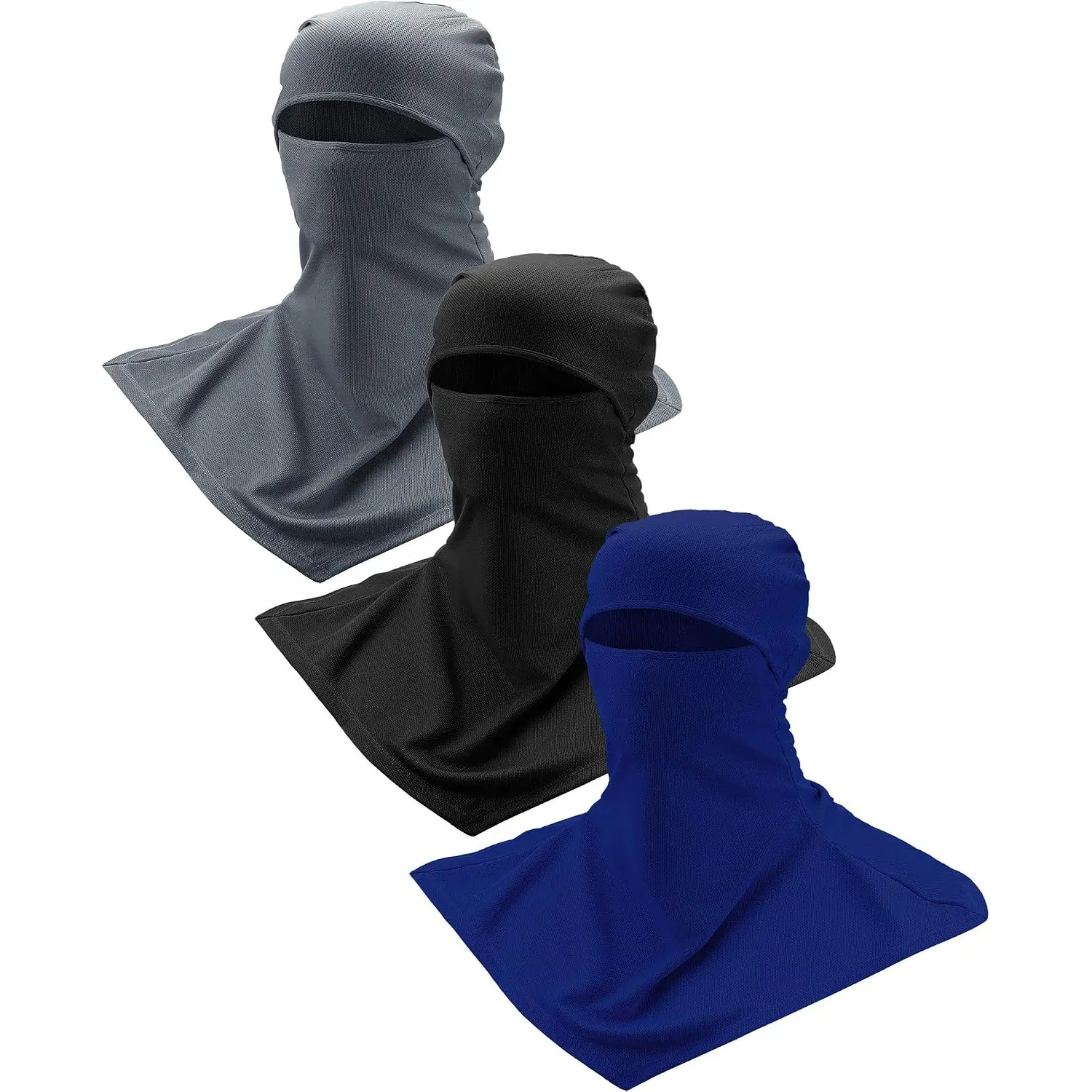 3 Pack Full Face Balaclava Long Neck Cover for Men Women