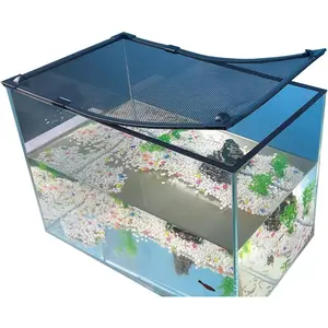 Fish Tank Cover Net Aquarium Lid Mesh Top Hood Cut to Any Size Ventilation Transparency Anti-Jumping Aquarium Cover (39"X19")