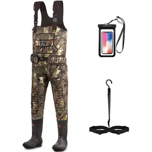 TruDave Neoprene Chest Waders for Men, 600G Insulated  Fishing Waders with Boots Hanger, Waterproof Camo outdoor Duck Hunting Waders Protective Gear