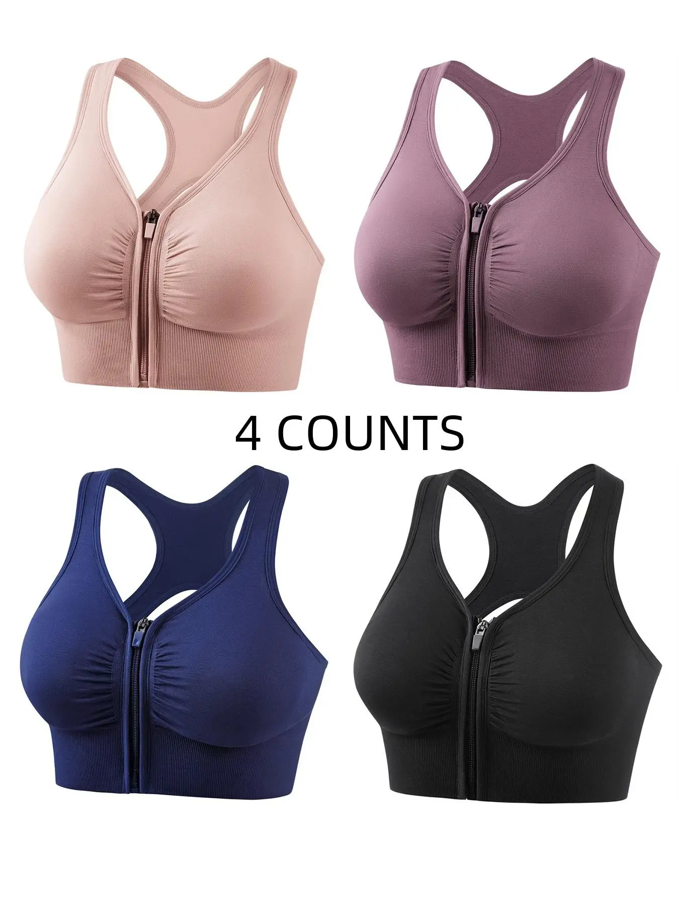 Women's Plus Size Backless Zipper Vest Style Yoga Top, Tight-Fitting All-Season Workout Tank, Moderate Fabric Comfort Wear