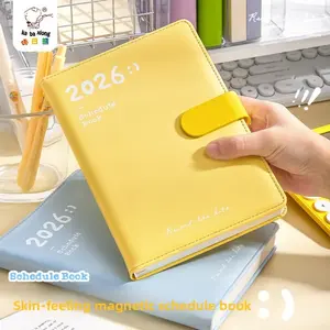 Thick Soft Touch Leather Magnetic Clasp Planner Large Student Notebook Journal High Appearance Cover Notepad For Writing And
