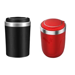 1 pc Portable Ashtray Cup Detachable Fireproof Shell,With LED Ashtray Garbage Coin Storage Cup Container Cigar Ashtray Holder,Car Ashtray Cigarette Ash Holds Cup One Touch Open,Car Styling,Automatic Light Indicator Ashtray Cups Holder,Interior Accessories