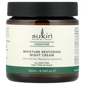 Sukin Moisture Restoring Night Cream, All Skin Types, 4.06 fl oz (120 ml)