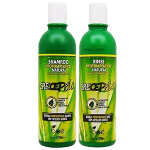 Crece Pelo Natural Hair Growth Duo - Phytotherapeutic Shampoo & Rinse Combo Set - Boosts Growth Strength & Shine - Plant-Based Formula - Sulfate-Free No Colorants - 12.5 oz Each