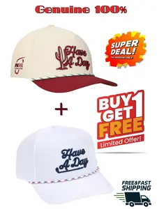 Super Deal 2-in-1 - Men's Breezy Golf Cream/Maroon WM Phoenix Open Cactus Have A Day Rope Adjustable Hat - “Have A Day” Limited Edition 2-Pack | Breezy Summer Golf Rope Hats – Cream & Maroon Combo | Feel-Good Vibes On & Off The Course - Buy 1 Get 1 Free