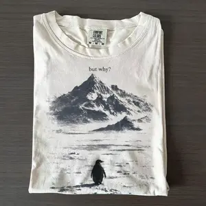Comfort Colors Lone Penguin Mountain Meme T-Shirt, Vintage 90s Escape The Matrix Graphic Tee, Motivational Gifts