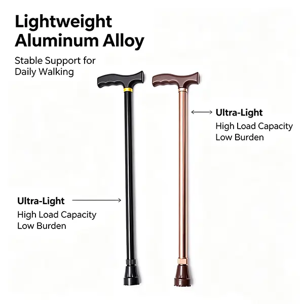 Elegant T-Handle Walking Cane in Black and Copper Colors for Enhanced Mobility and Support,Aluminum Alloy, Lightweight  walking stick, Non-Slip, Adjustable durable walking stick,Walking Cane,rehabilitation walking aid, anti-fall walking stick Hiking Stick