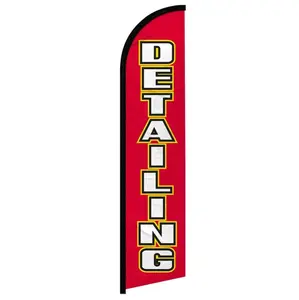 Large Windproof Decorative Banner Flag with Curved Sleeve, Polyester Fabric, Party Decoration Supplies, Home Backdrop