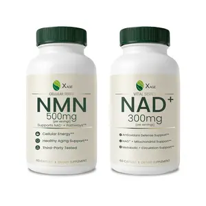 XAGE NAD+ 300mg + NMN 500mg Bundle, Daily Wellness Formula Set, 2 Bottles