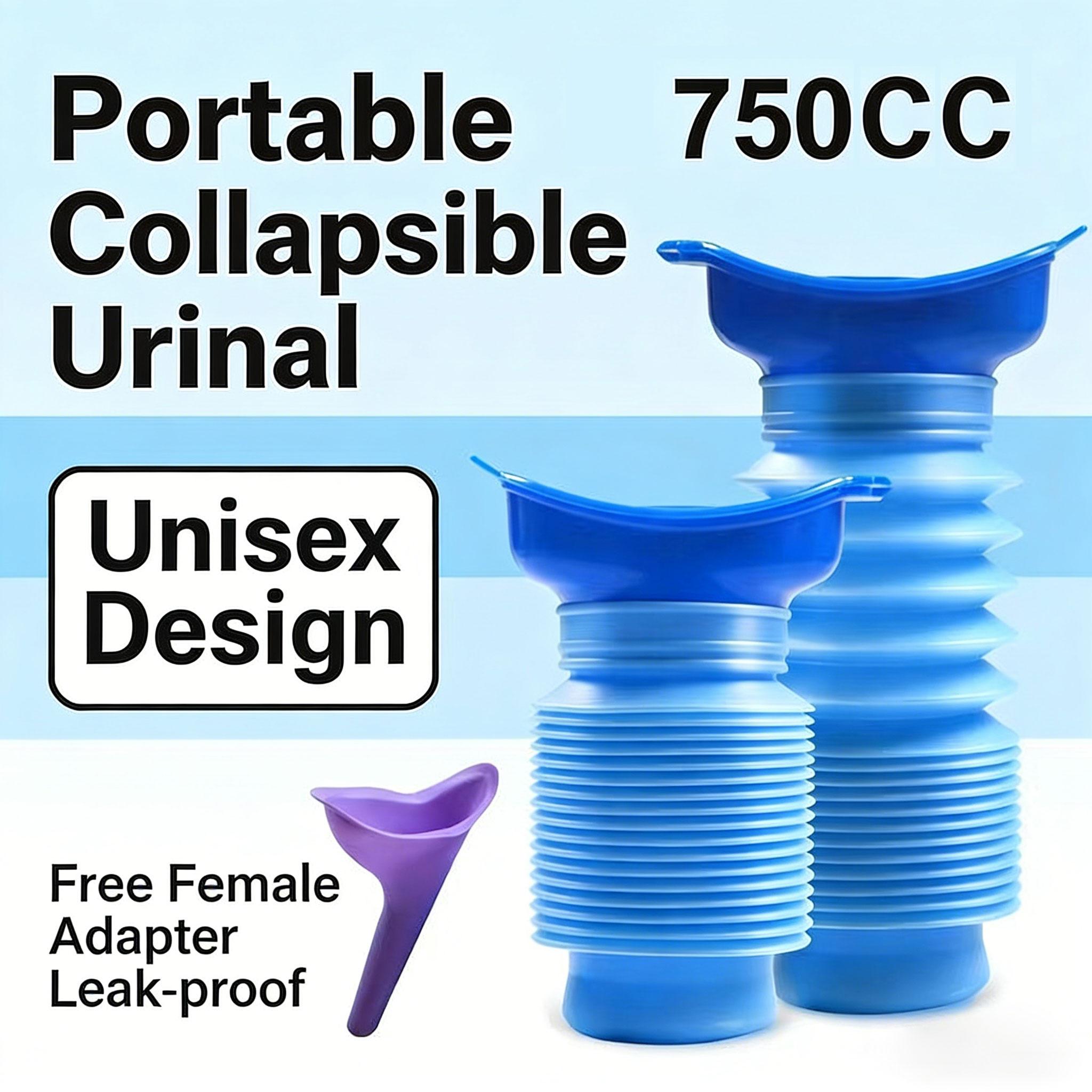 750ML Portable Urinal, Unisex Car Pee Bottle for Men and Women, Portable Toilet for Car, Car Urinal Bucket, Urine Bottle, Shrinkable Personal Mobile Toilet