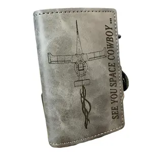 Space Cowboy Anime Inspired Popup Wallet RFID Blocking BiFold PU Leather Wallet Laser Engraved