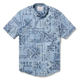 OLD SCHOOL REYN'S Classic Fit Pullover Shirt 100% Tahitian Cotton with Side Vent & Back Box Pleat for Relaxed Comfort - Casual