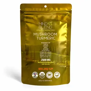 Mind Blend Mushroom Tea with Turmeric, 10 Servings, Lion's Mane, Cordyceps and More, USDA Organic, Gluten Free, Vegan | Made in the USA | Adaptogens Supporting Natural Energy, Gut Health, Mental Focus