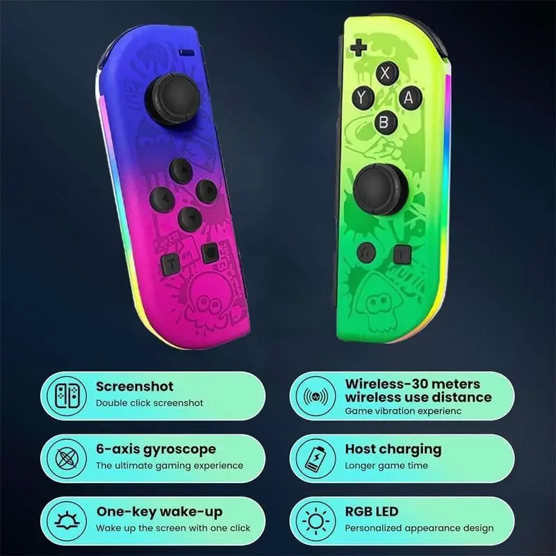 Wireless Controller for Game Handheld Controllers, Compatible with Switch Lite Oled, Dual Vibration Function, Cool Replacement Accessory Wireless Controller for Game Handheld Controllers, Compatible with Switch Lite Oled, Dual Vibration Function, Cool Replacement Accessory