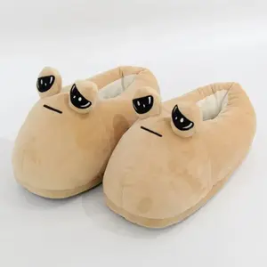 The Maw Pou Cotton Slipper Anime Plush Slippers Kawaii Cartoon Soft Stuffed Fluffy Thick Non-slip Shoes Alien Pou Doll Home Indo