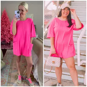 Womens Rompers Reversible Casual Oversized Athletic Jumpsuits Overalls Workout Hot Shot Tee Romper