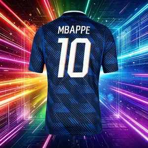 2026 France National Home And Away Blue Green 10# Mbappe 7# Dembele Short And Long Sleeve Soccer Jersey Fans Version