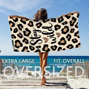 Stay Wild Leopard Print Beach Towel Quick Dry Microfiber Sand-Free Large Towel for Beach Pool Travel Vacation #LeopardPrint #BeachTowel #StayWild #SummerEssentials #QuickDry #TravelTowel
