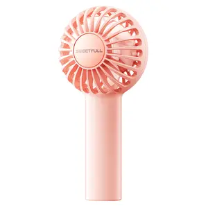 SWEETFULL Mini Silent Portable Fan - Rechargeable Handheld Fan, 3 Speeds Personal Small Hand Gifts for Travel Essentials, Lash, Makeup, Eyelash, Kids, Girls, Women - USB, Cute Design Pink