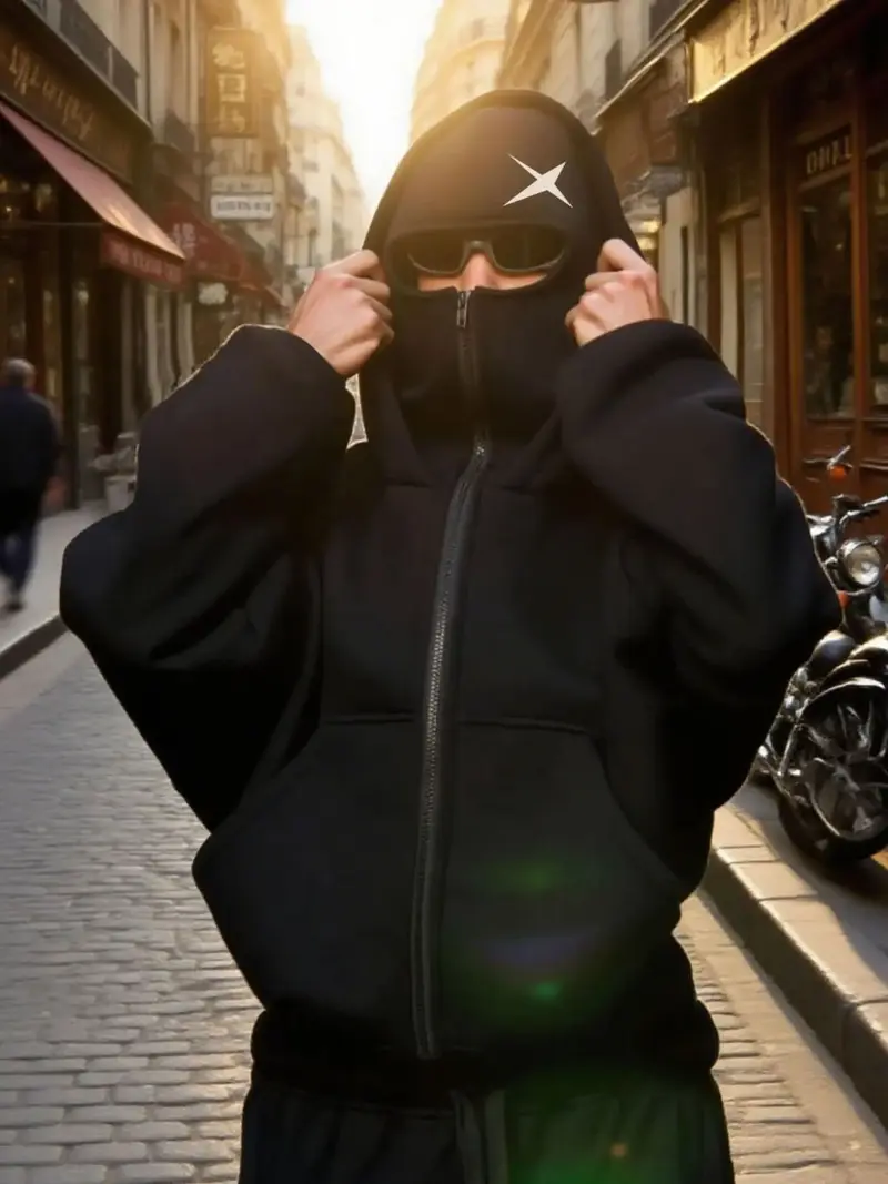 hoodie with balaclava hood - TikTok Shop
