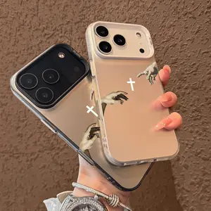 Touch of Faith Christian Phone Case, God’s Hand and Cross Iridescent Laser-Effect Design, Slim TPU Protective Cover with Raised Camera Frame, for iPhone 17 16 15 14 13 12 11 and Samsung Galaxy S25 S24 S23 S22