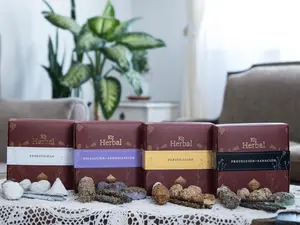 Herbal Incense Gift Boxes | Lavender | Yagra | Palo Santo | Sage Scent Charcoal Nature Kit Geometric Mother Perfume Scented Fragrance Flower