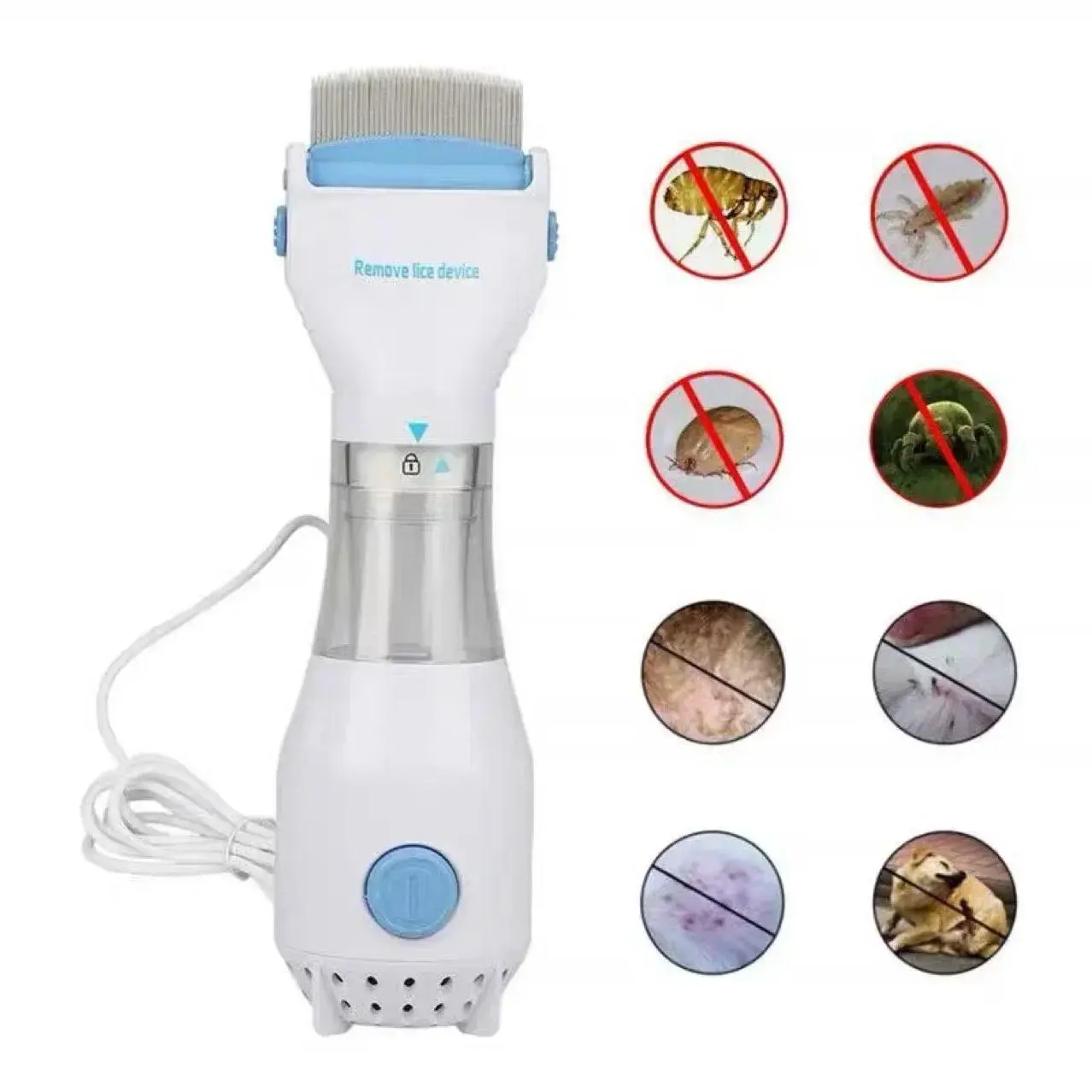 Lice Grabber - Multi-functional Physical Lice and Pest Removal Brush for Cleaning - Small Electric Comb - Electric Lice Removal Comb