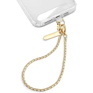 L-PCS004  Phone Wrist Strap Metal Phone Chain Wristlet Strap Detachable iPhone Lanyard Wrist with 2 Tether Tabs iPhone Charm Strap for Women Girls Shopping Traveling Party Walking Gold