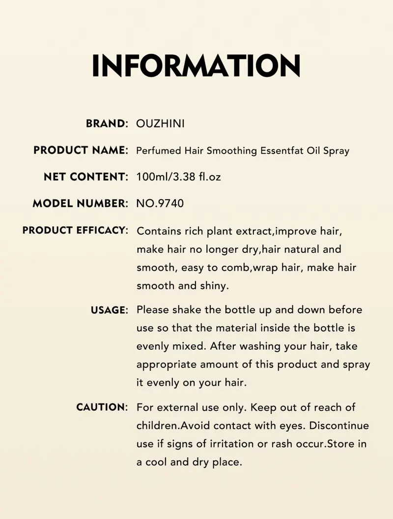 Women's Hydrating Aroma Hair Care Oil Spray - Alcohol-Free, Moisture ...