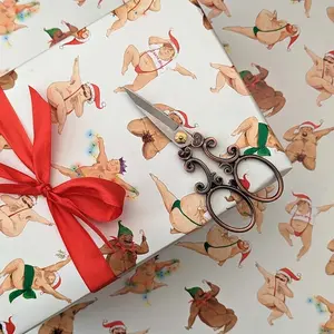 Dancing men Christmas gift wrap, funny sexy male dancers wrapping paper.  Meme Funny Gift Wrap, Funny Wrapping Papers for Birthdays, Christmas, Holidays, Gift for Fans, Gift for Girl, Birthday Gift
