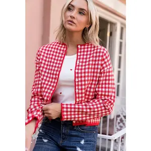 Red Gingham Cardigan