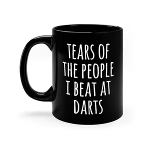 Tears Of The People I Beat At Darts Ceramic Mug, Darts Black Ceramic Mug, Darts Lovers Mug Perfect Gifts On Birthday Christmas Thanksgiving