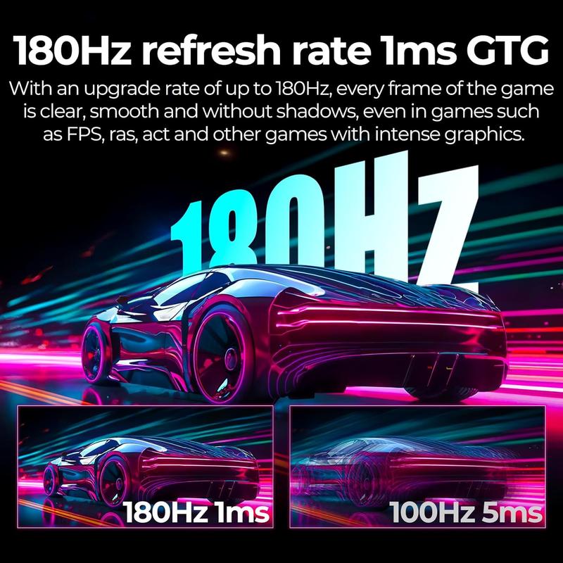 32 inch Curved Monitor 144hz/180hz Gaming Monitor 1500R QHD (2560x1440p) Computer Monitor Screen with FreeSync, DisplayPort, HDMI, Wall Mountable