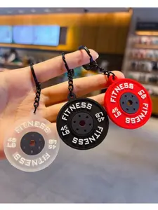 Colorful Fitness Dumbbell Keychain, 3D Rubber Bag Charm, Creative Gift for Gym Enthusiasts (1pc), Stylish Accessory for Daily Use