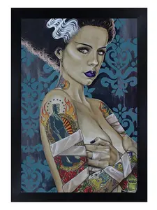 Bride Ink - Art Print Tattooed Bride of Frankenstein Monster Unframed or Framed Art Print Art by Mike Bell