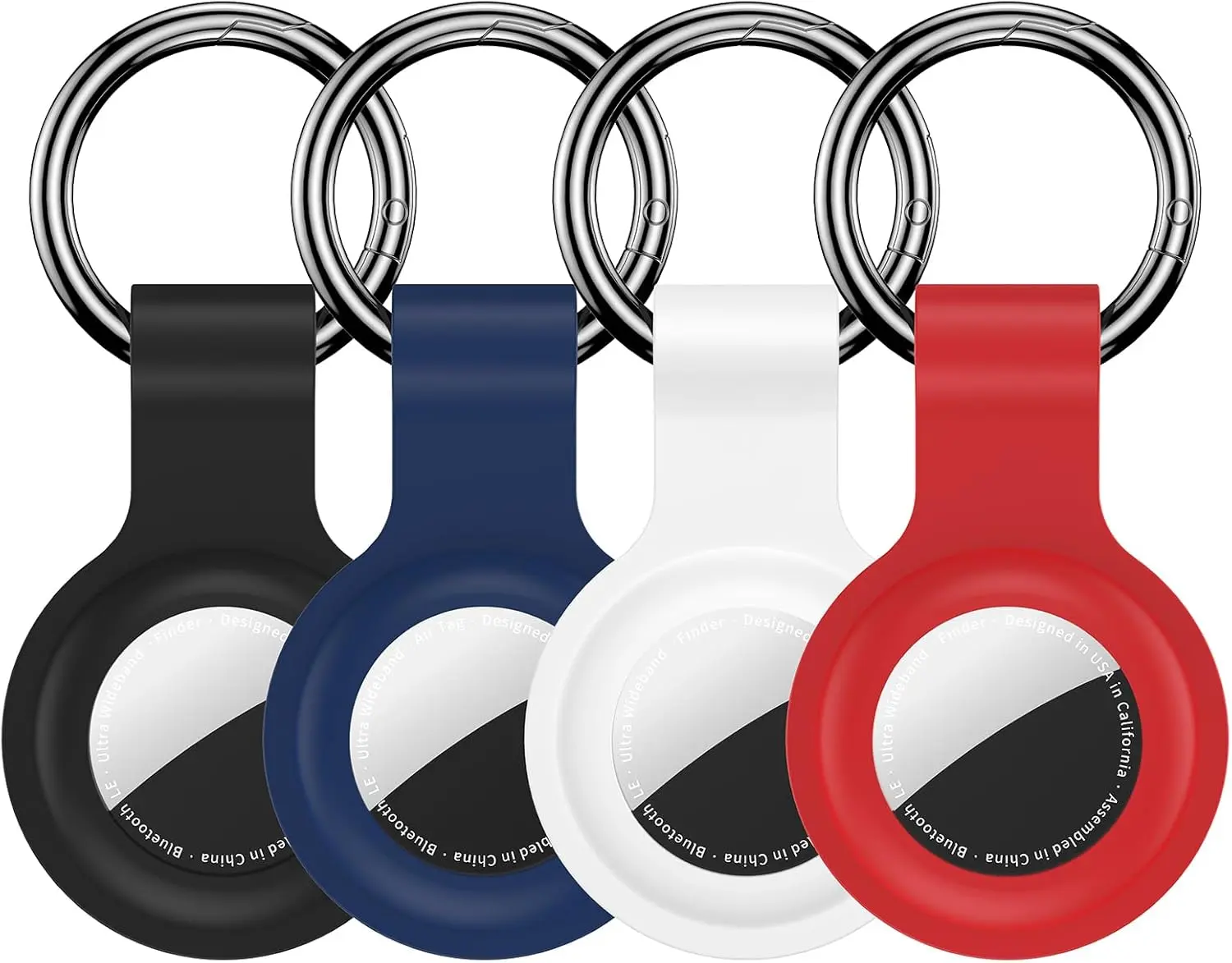4 Pack AirTag Holder Case with Keychain, Compatible with AirTag 1st & 2nd Gen, IPX8 Waterproof & Shockproof Cover for Keys, Bags, Luggage & Backpacks