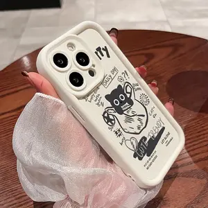 Cartoon Graffiti Bag Cat Mobile Phone Case for iPhone 17 E Air Pro ProMax iPhone16 15 14 Plus 13 12 Mini 11 X XS XR  Anti-fall, Protective Shell, Popular