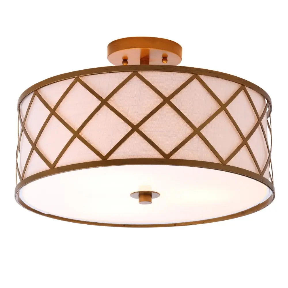 JONATHAN Y Elizabeth Modern Ceiling Light - Bold Gold, 9W LED Bulb (Bulb Included), Crisscrossed Metal Lattice, 11" Drop, Lead-Free, 60W Type 'A', Neutral Transitional Style, Compatible with 13W CFL, Ideal for Living Room, Bedroom