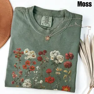 Comfort Colors Boho Wildflowers Cottagecore T-Shirt, Gift For Her, Flower Shirt, Whimsigoth, Plant Shirts, Floral Shirt, Gift For Women