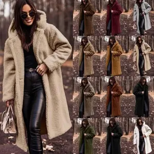 2025 Autumn and Winter Fashion Long Solid Color Long Sleeve Woolen Women's Coat
