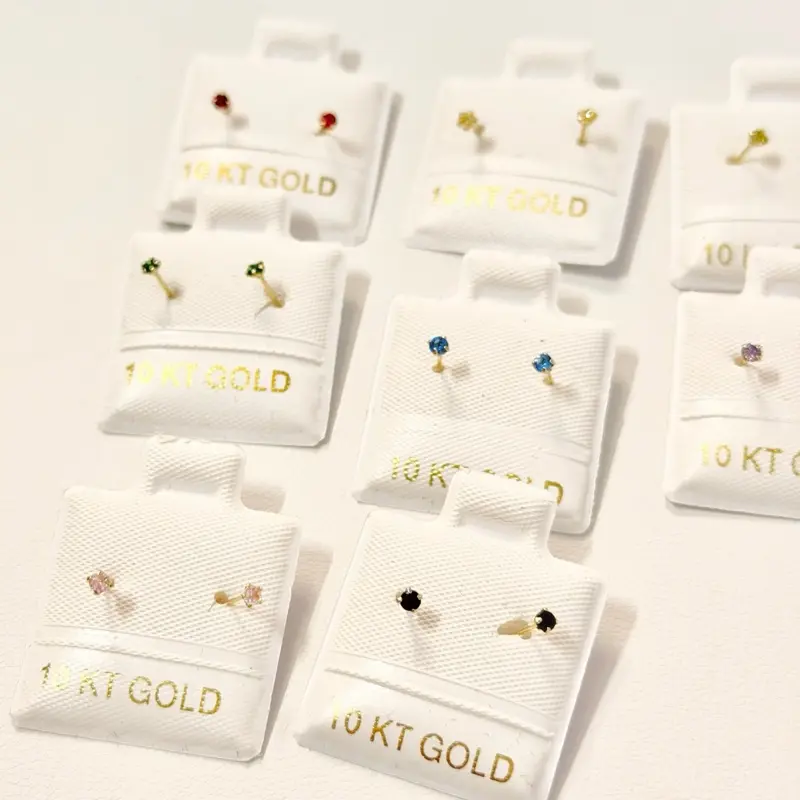 10k Gold Earrings - Color Of Your Choice
