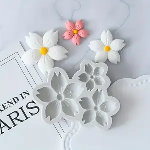 1pc Elegant Sakura Flower Handmade Silicone Mold, Ceramic Molds, Printing and Carving Techniques, Painting and Printing, Soil Pressing Molds DIY Craft 3D Handicraft