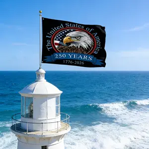 250Th Anniversary American Flag - Featuring a Patriotic Eagle And Star Design, Made from Durable Polyester, with Sewn Edges, Measuring 35.43inch by 59.06inch, Equipped with 2 Holes, Ideal for Both Outdoor And Indoor Use