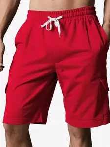 Men's Drawstring Pocketed Full-Size Plus-Size Shorts, Menswear Bottoms