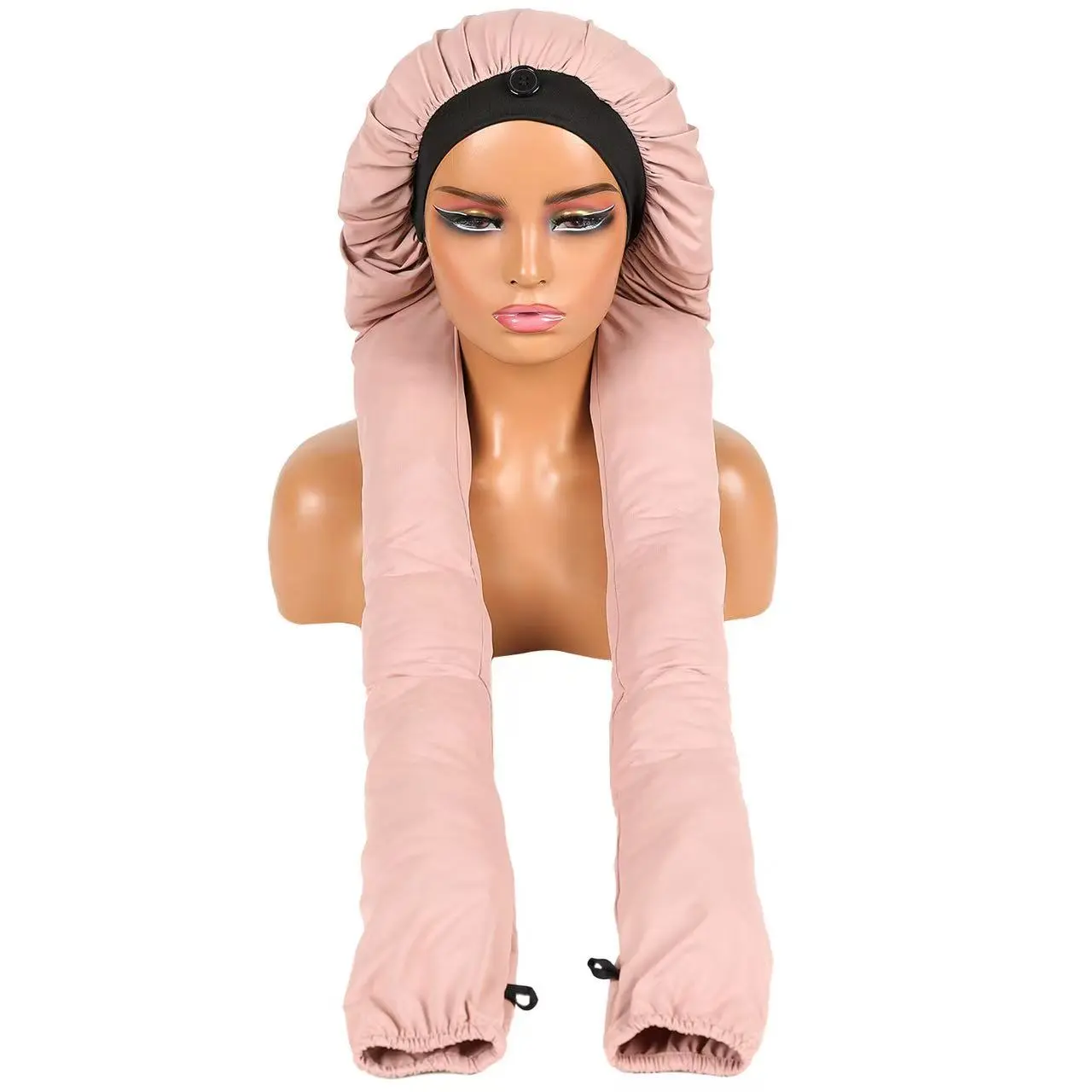 High elasticity ice silk sleeping cap breathable hair cap adult long braid dirty braid tied hair cap Hair Care Cap Haircare