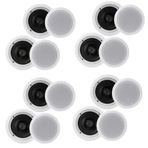 Pyle PDIC1661RD 6.5 Inch 200 Watt In Ceiling Wall 2 Way Speaker System (4 Pairs)