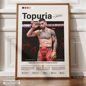 Ilia Topuria UFC Poster, MMA Wall Art Print, Champion Fighter Decor, Perfect Gift for UFC Fans, UnFramed Fighter Art, Ilia Topuria Print